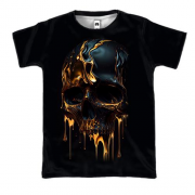 3D футболка з чорно-золотим черепом