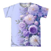 3D футболка з бузковими квітами